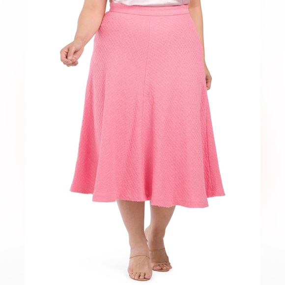 NEW| ZARA Textured A Line Barbie Pink Skirt - Picture 2 of 8